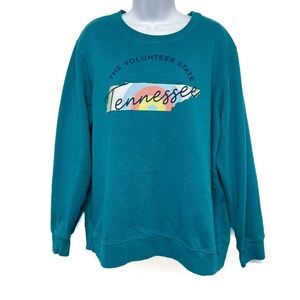 2/$30 Tennessee The Volunteer State Graphic Fleece Sweatshirt Long Sleeve XL TN